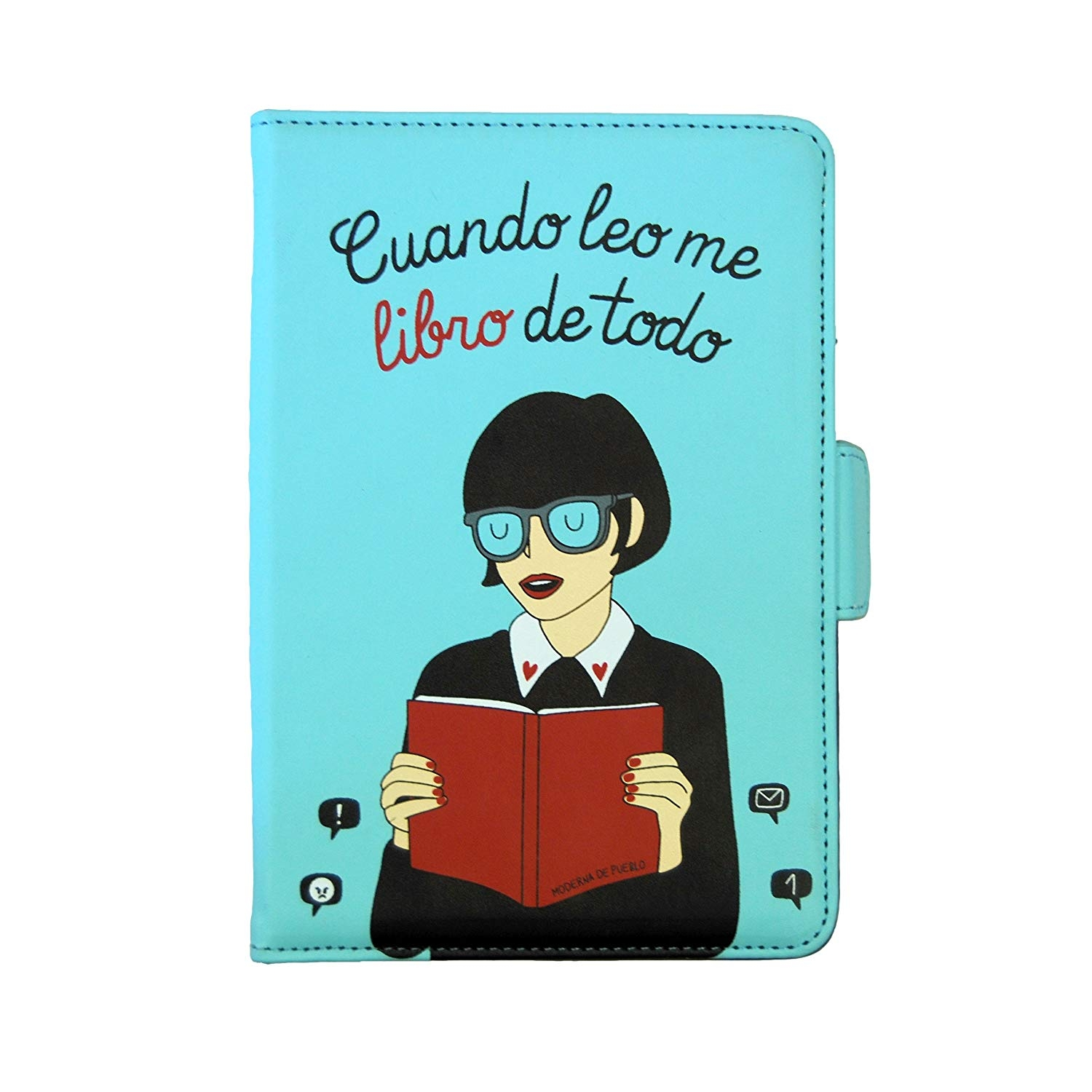 Funda - Moderna de pueblo MPEBK001, Para eBook de hasta 6", Azul