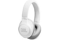 Auriculares inalámbricos - JBL LIVE 650 BT NC, Bluetooth, Cancelación ruido, Alexa/Asistente Google, Blanco