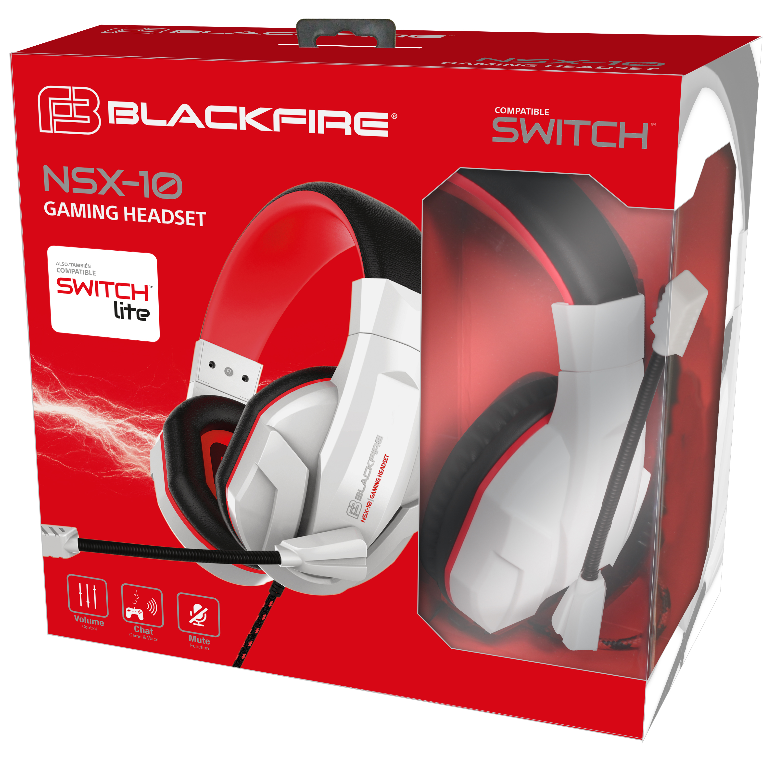 Consola - Nintendo Switch 2019, Azul y Rojo Neón + Blackfire Gaming Headset NSX-10 + Rocket League (Ed. Colecc)