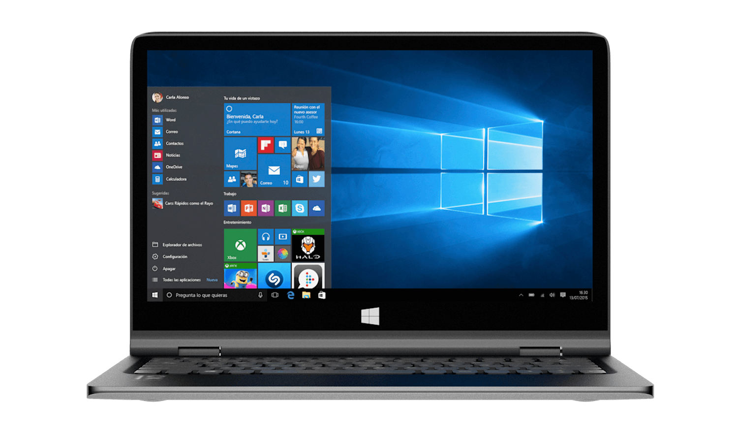 Convertible 2 en 1 - Primux ioxbook™ Tour 1302F,13.3" FHD, Intel® Celeron® N3350, 4GB,64GB + 120SSD, W10,Plata