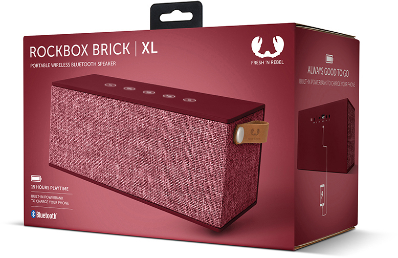 FRESH ‘N REBEL Rockbox Brick XL Bluetooth Lautsprecher, Ruby
