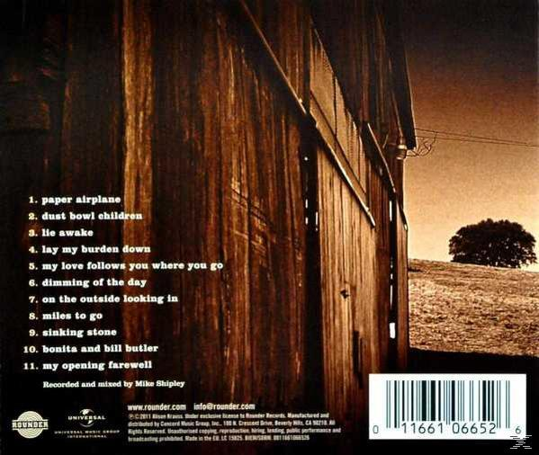 Album hátlap dal listával, istállóval és mezővel.