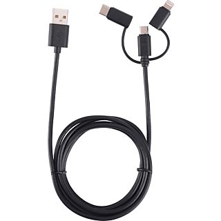 ISY USB-kabel -  USB-C / microUSB / Lighting 1.6 m Zwart (IUC-3100)