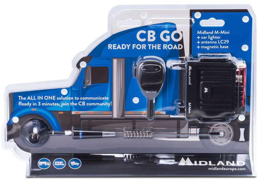 MIDLAND CB GO, M-Mini + Antenne LC29 CB-Funkgerät Schwarz