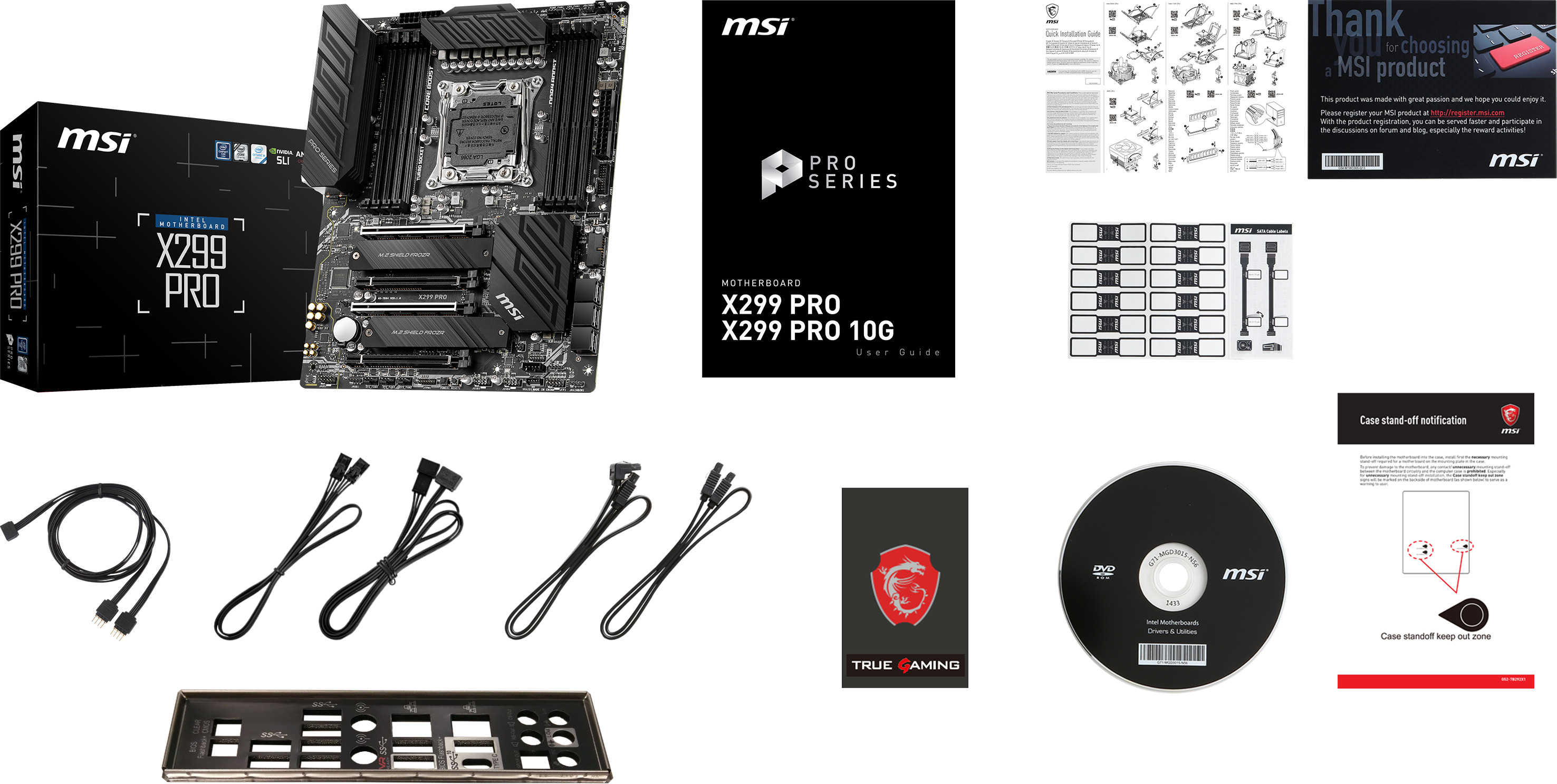 MSI X299 PRO Mainboard Mehrfarbig