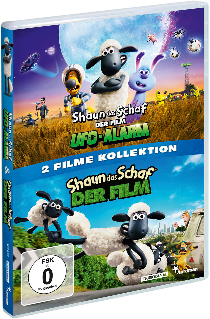 DVD-Cover eines Zeichentrickfilms mit Schafen. Der Titel ist auf Deutsch.