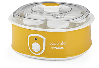 Yogurtera - Ariete Yogurella 617, 7 vasos de cristal, 20W, Preparación en 12 horas, Amarillo