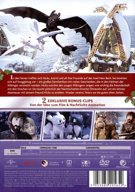 Rückseite einer DVD mit Zeichentrickfiguren und Text in mehreren Sprachen.