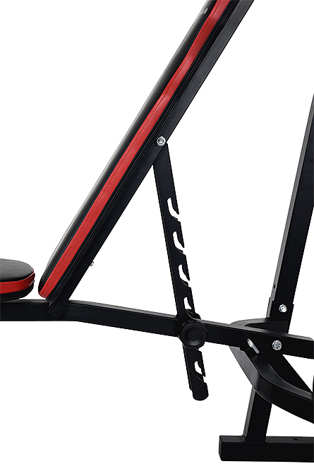 CHRISTOPEIT Power XL Hantelbank, Schwarz/Rot