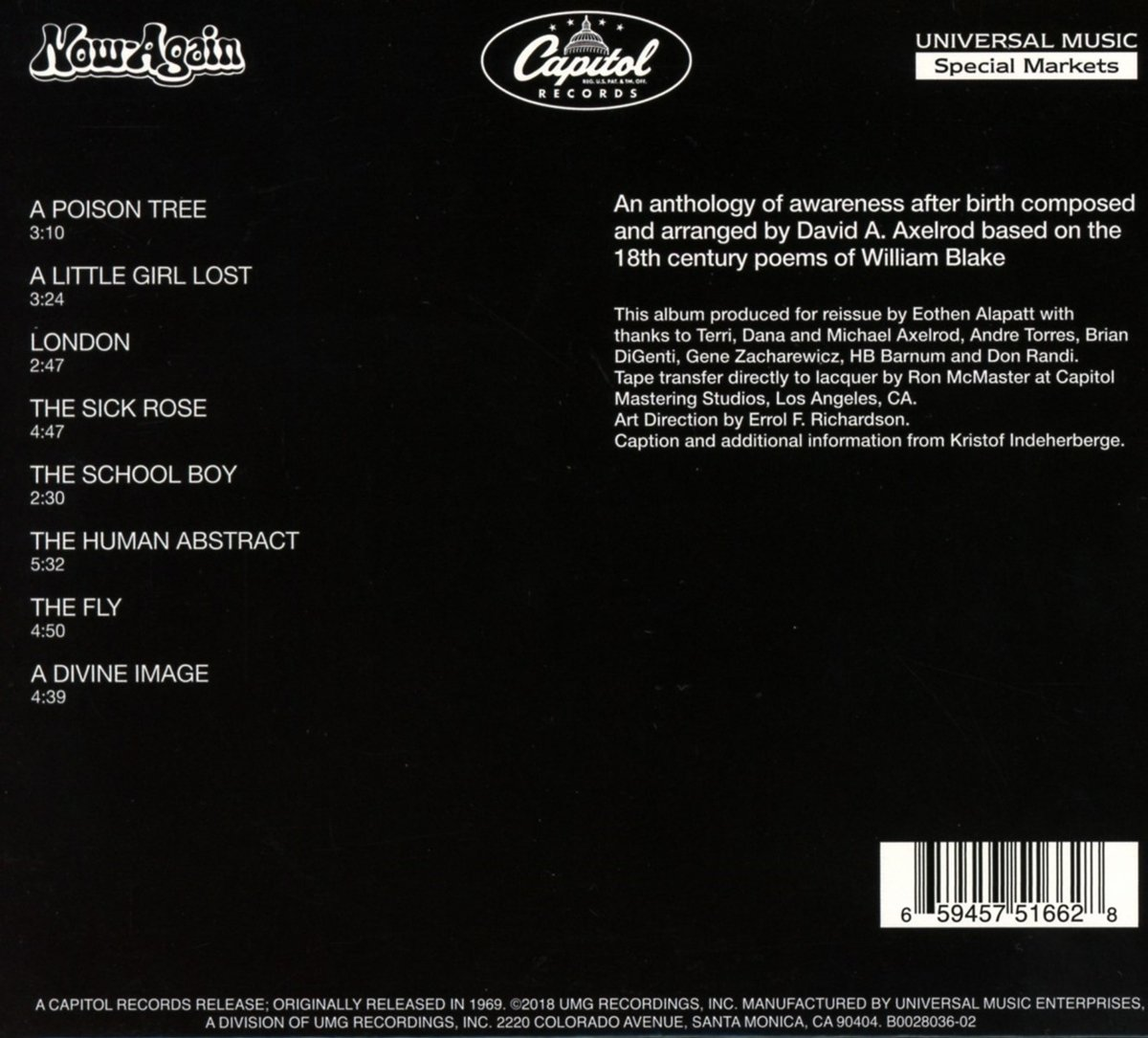 David Axelrod - Songs Of Experience CD