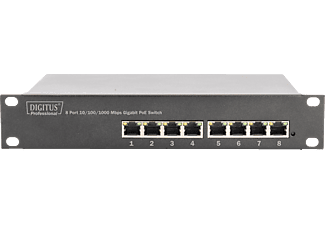 DIGITUS DN-95317 10 Zoll 8-Port Gigabit Ethernet PoE Switch , Netzwerkverteiler