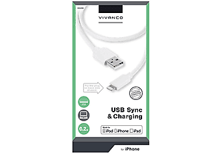 VIVANCO Lightning naar USB-kabel 0.2 m