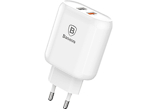 BASEUS Bonjure Serisi 18W Çift USB Hızlı Şarj Cihazı Beyaz