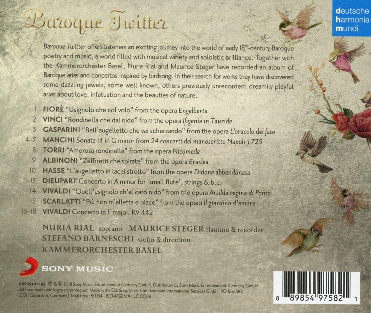 Núria Rial, Kammerorchester Basel - BAROQUE TWITTER  - (CD)