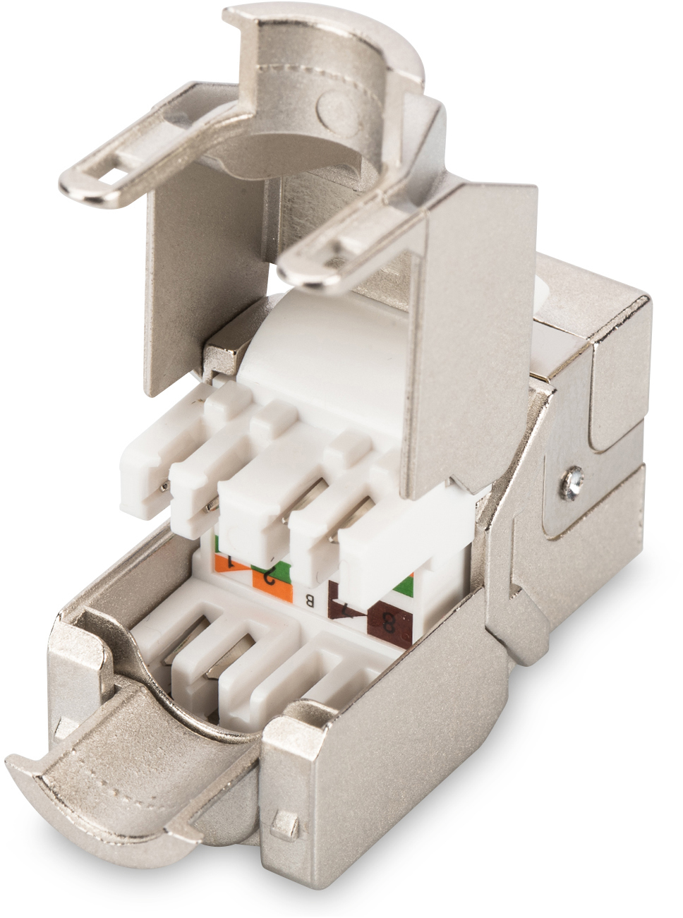 DIGITUS DN-93615 CAT 6A Keystone Modul, geschirmt, schnelle und einfache Installation ohne spezielles Werkzeug, Silber
