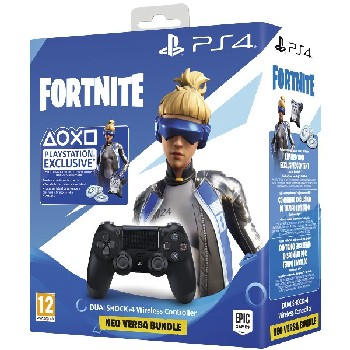 Consola - Sony PS4 Slim 1TB con 1 Mando + Mando Dualshock 4 V2 con Voucher Fortnite + Tarjeta 12 meses PS Plus