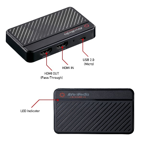 Capturadora de vídeo - Avermedia Live Gamer Mini GC311, HDMI, MicroUSB, 1080p60, Portátil + MousePad Elena