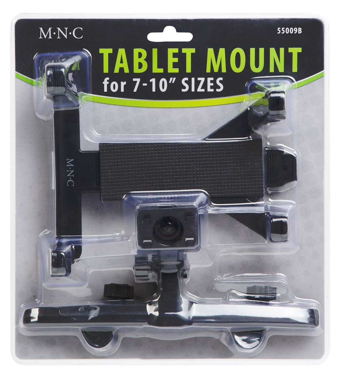Tablet tartó csomagolásban, fekete és ezüst, 7-10 hüvelykes méretekhez.