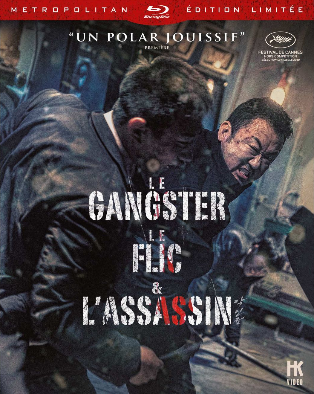 Filmposter: twee mannen vechten, titel in het Frans.
