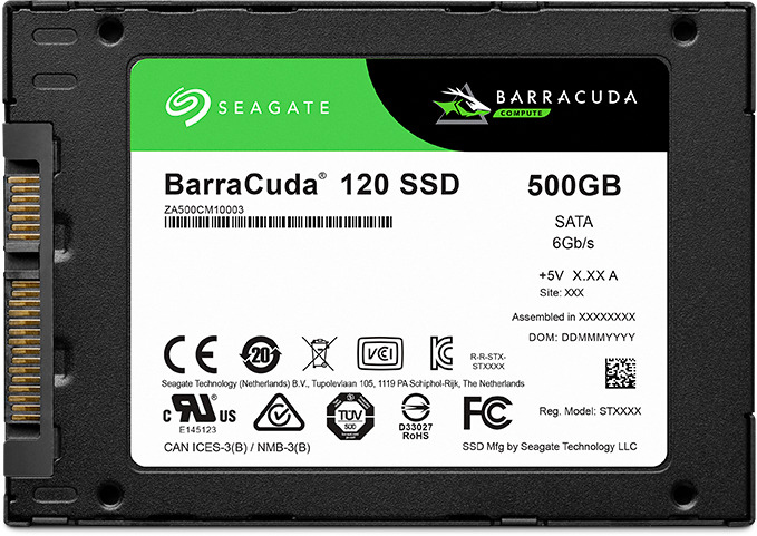 SEAGATE BarraCuda Festplatte Retail, 500 SATA NAND Zoll, 2,5 6 Flash SSD, Gbps, GB intern