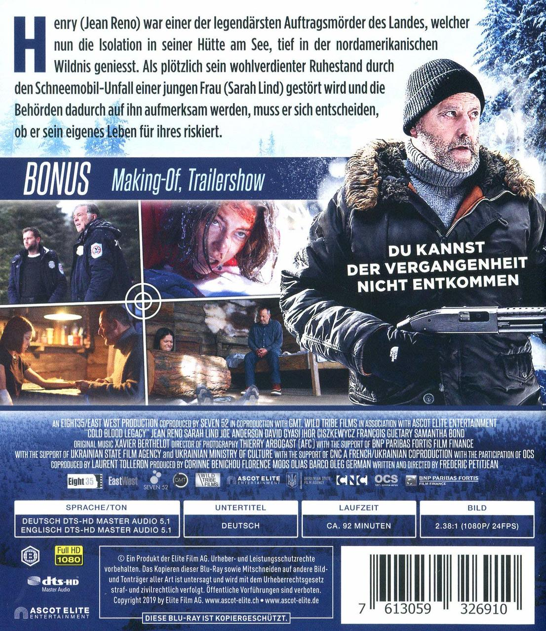 Blu-ray-Disc-Rückseite mit Mann im Wintermantel und Text.