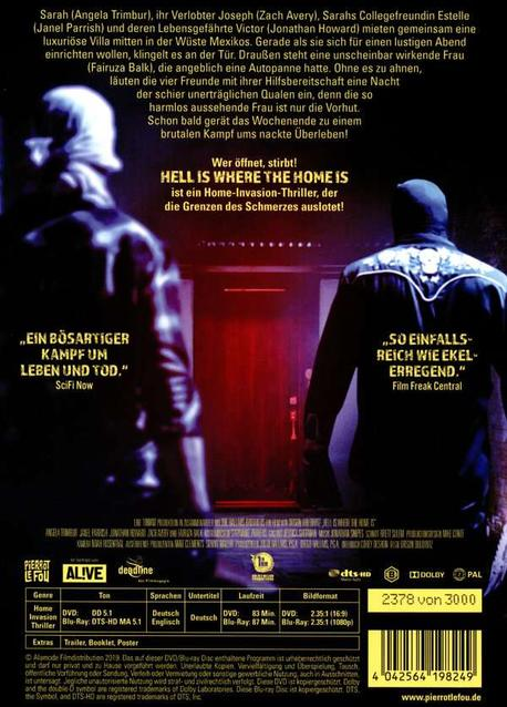 DVD-Cover für einen Horrorfilm mit zwei Figuren in dunkler Umgebung, mit Text und Filmtitel.