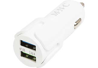 MNC 54931WH Szivargyújtó adapter 2 x USB aljzattal, fehér