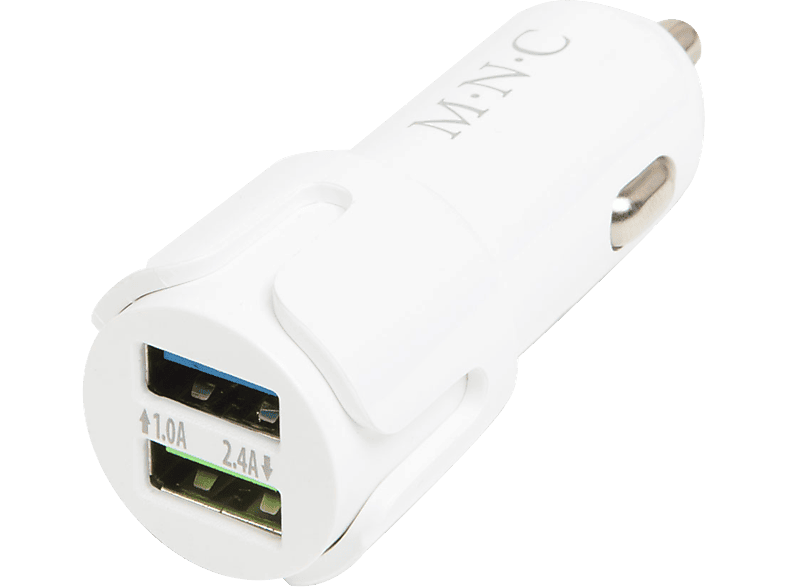 MNC 54931WH Szivargyújtó adapter 2 x USB aljzattal, fehér