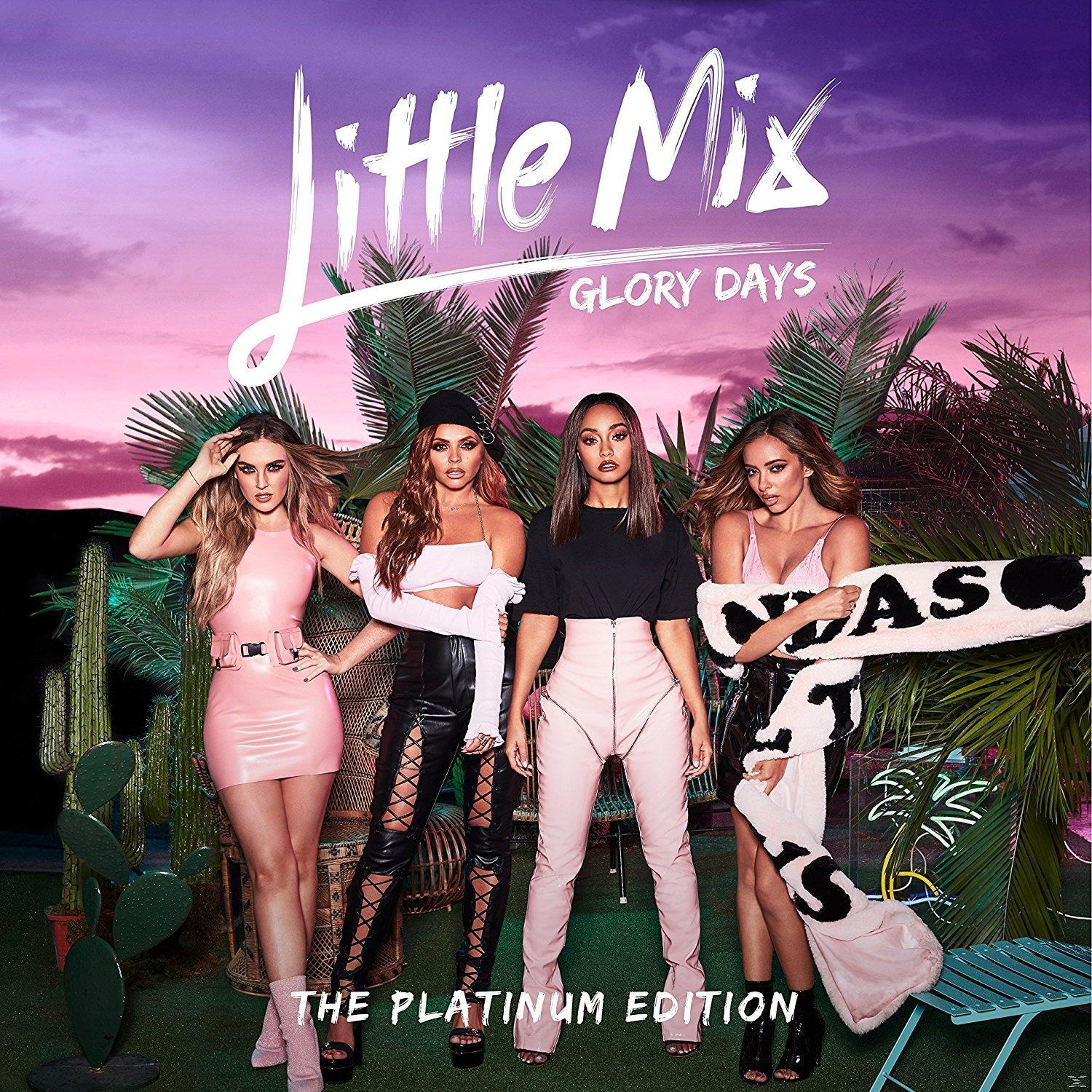 Little Mix Albumcover. Vier Frauen posieren. Palmen und blauer Himmel im Hintergrund. Titel ist rosa.