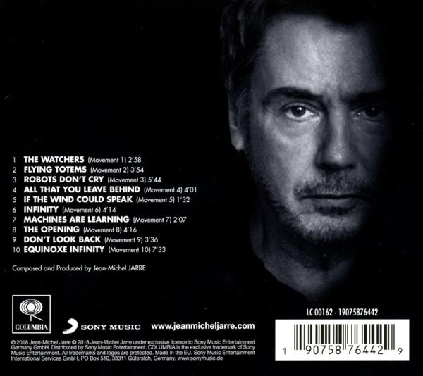 Schwarzes CD-Cover mit dem Gesicht eines Mannes und einer Trackliste.