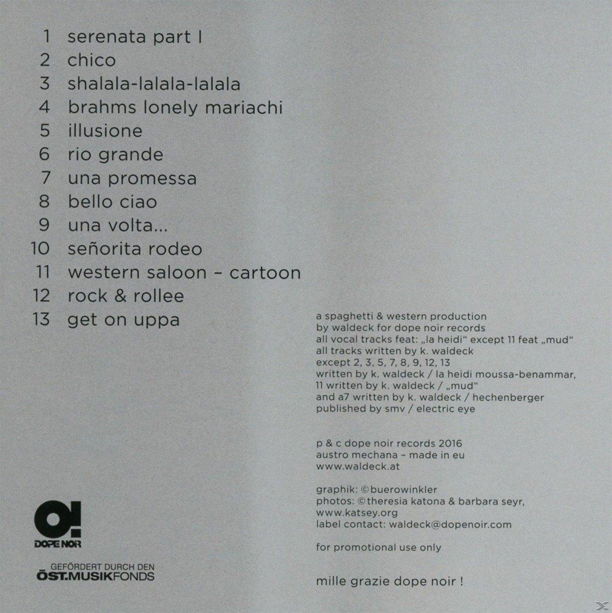 CD mit Titelliste, Credits und Text auf der Rückseite.