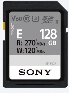 SONY SF-E128 Class 10 UHS-II U3, SDXC Speicherkarte, 128 GB, 270 MB/s
