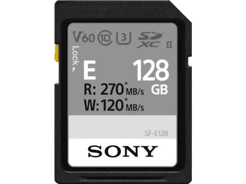 SONY SF-E128 Class 10 UHS-II U3, SDXC Speicherkarte, 128 GB, 270 MB/s