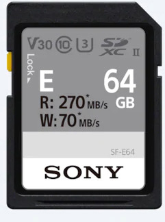 SONY SF-E64 Class 10 UHS-II 64 GB, MB/s SDXC 270 U3, Speicherkarte
