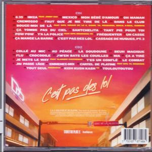Une pochette de CD avec du texte en français et un fond coloré avec des bâtiments.