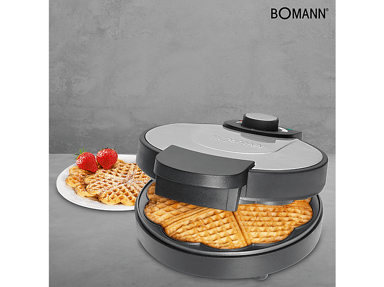 Bomann WA 1365 CB Waffeleisen, Silber/ Schwarz, 1000 Watt — Foto 3 von 5