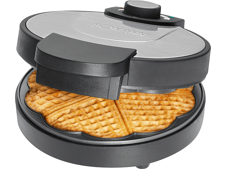 Bomann WA 1365 CB Waffeleisen, Silber/ Schwarz, 1000 Watt