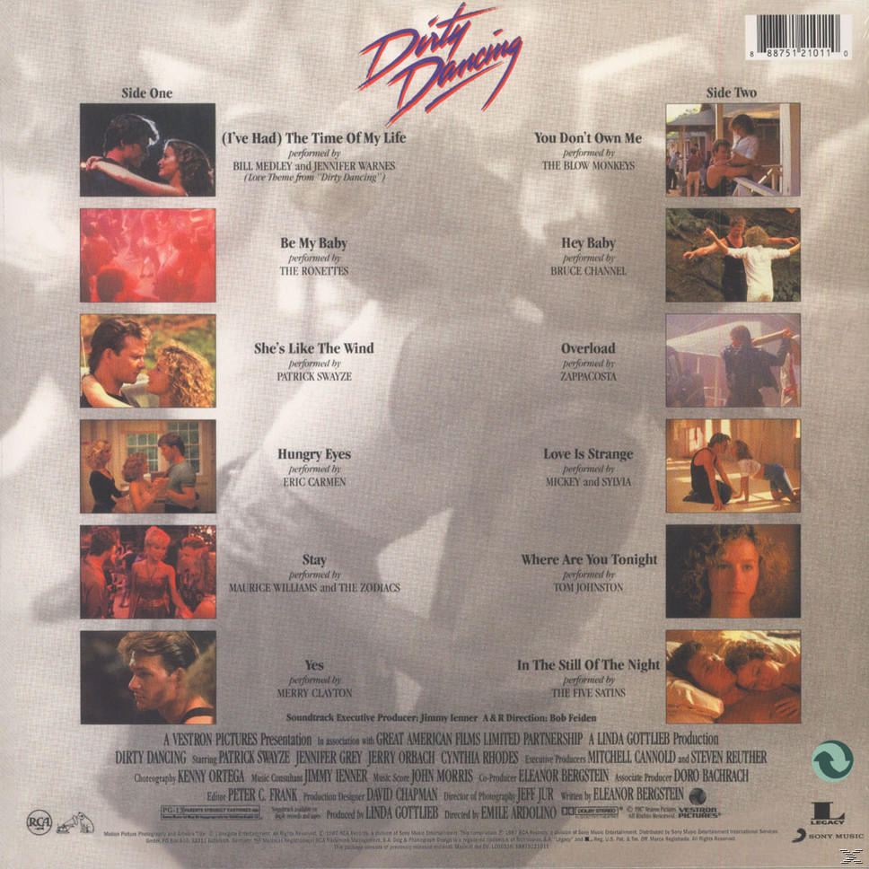 La pochette arrière de l'album de la bande originale de Dirty Dancing.