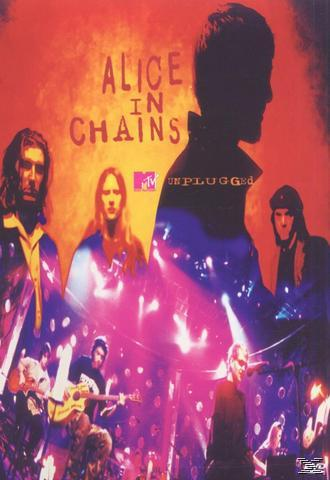 DVD borító: Alice in Chains MTV Unplugged. A zenekar tagjai a képen, színpadi világítás.