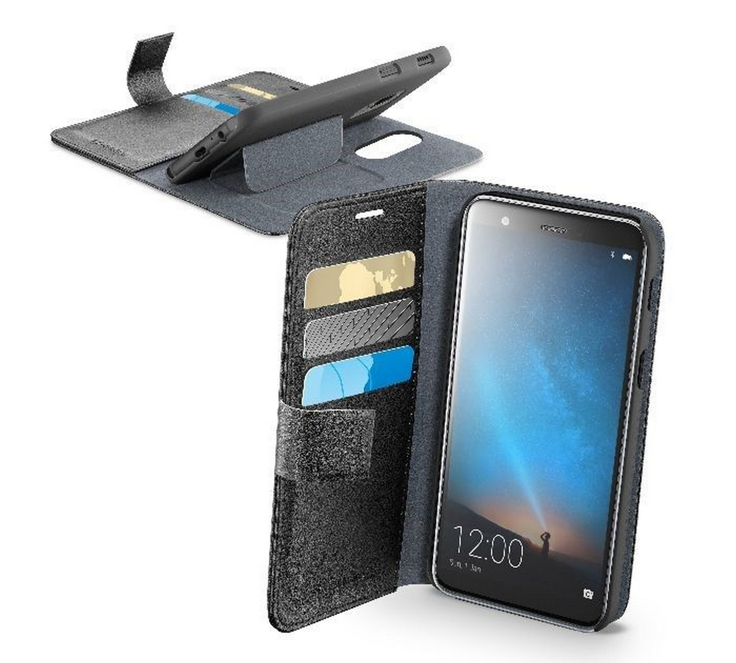 Funda - CellularLine BOOKHONOR20LITEK, Para Honor 20 Lite, Piel, Negro