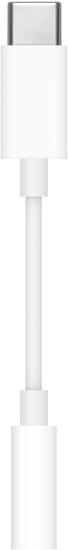 Fehér USB-C-USB-C adapter kábel. Fehér csatlakozók vannak mindkét végén.