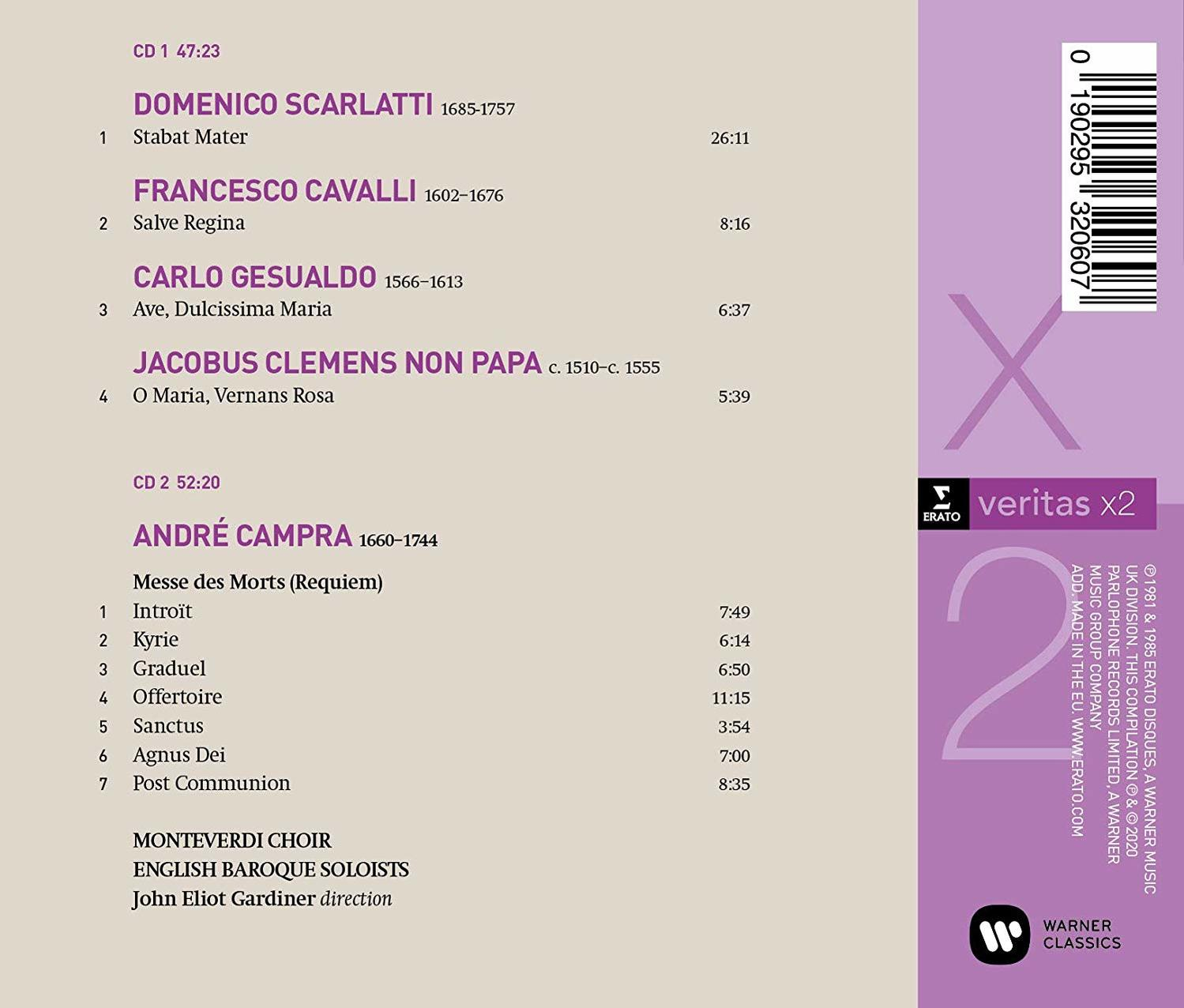 CD-Cover. Enthält Musik von Domenico Scarlatti, Francesco Cavalli, Carlo Gesualdo und anderen.