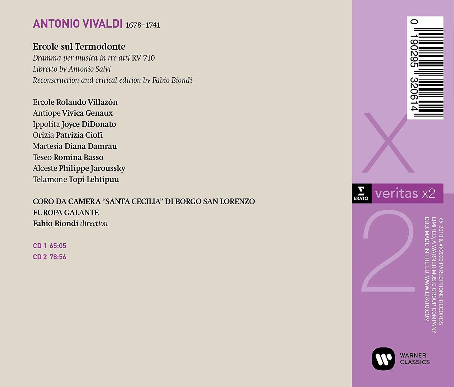 CD-Cover mit der Oper 'Ercole sul Termodonte' von Vivaldi und den Namen der Interpreten.
