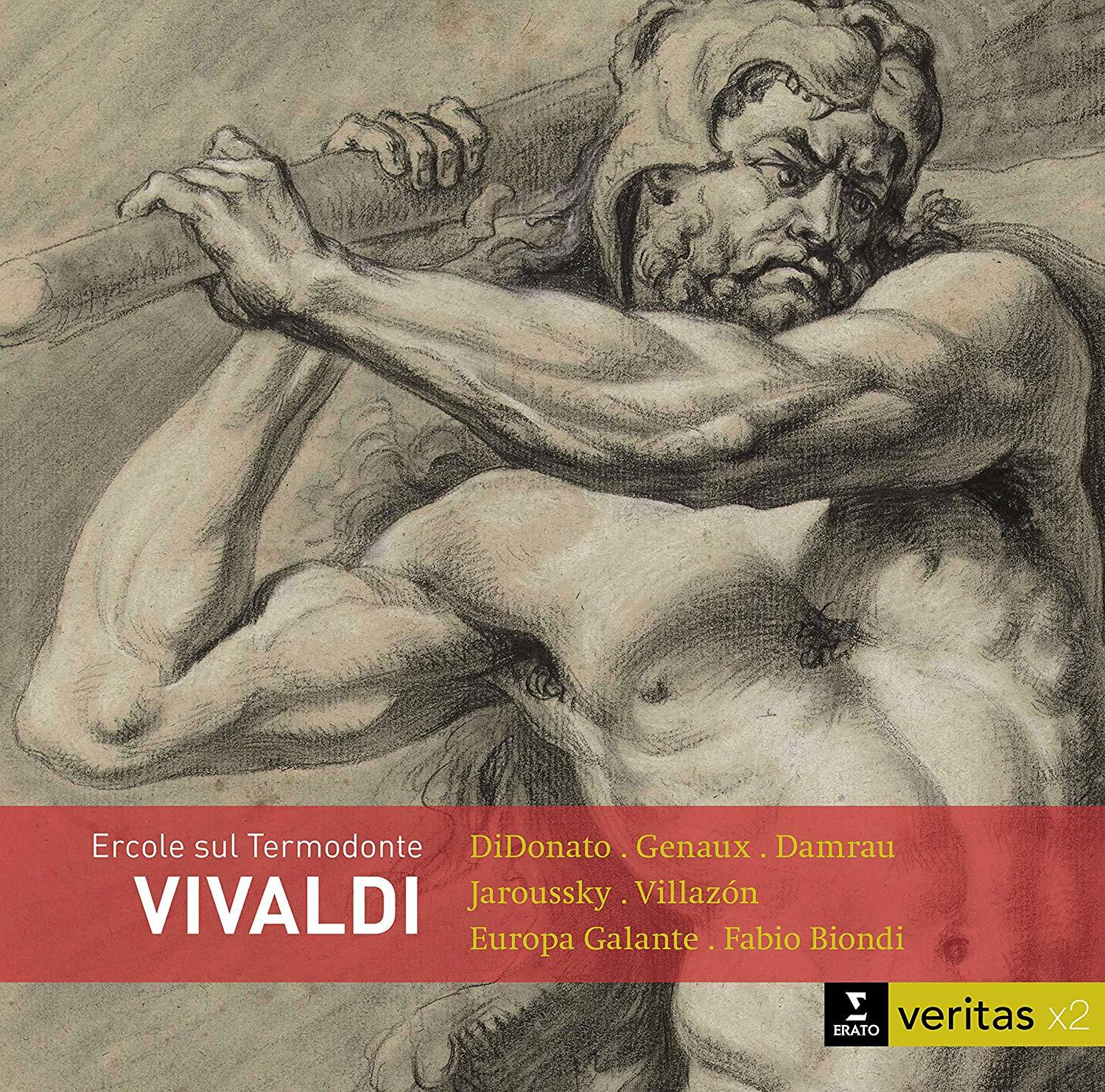 Kunstwerk eines Mannes, der einen Stab hält. Das Albumcover zeigt 'VIVALDI' und hat weiteren Text.