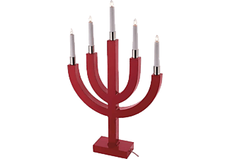 EMOS ZY2220 - Karácsonyi dekoráció - Gyertyatartó, 5 gyertya, piros, melegfehér fény
