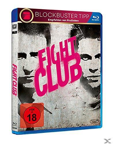 DVD-Hülle mit Fight Club-Cover-Art. Gesichter von zwei Männern in Schwarz und rosa Text.