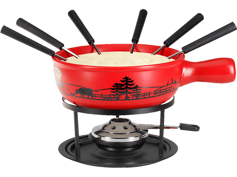 NOUVEL 401360 - Käsefondue Set (Rot/Schwarz)