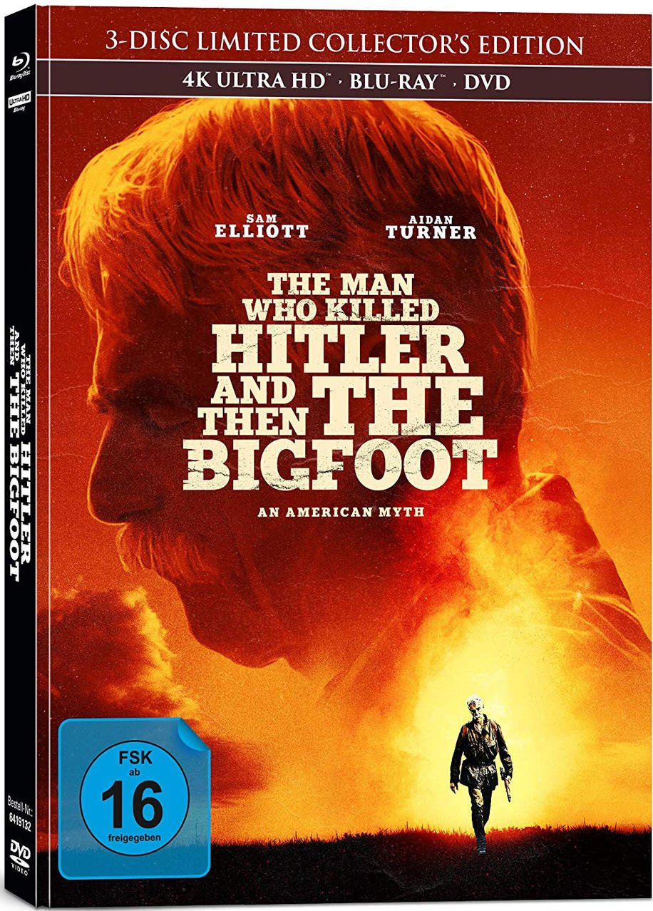 DVD-Hülle mit dem Filmtitel 'The Man Who Killed Hitler and Then The Bigfoot'.