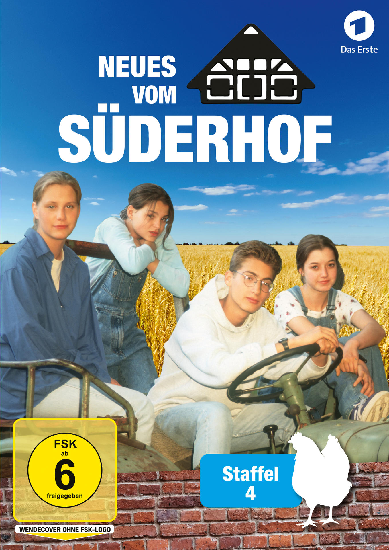 DVD-Cover: Vier Personen vor einem Feld, Titel: Neues vom Süderhof.