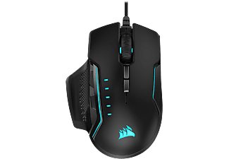 CORSAIR Glaive RGB Pro - Souris de jeu, Wired, Optique avec diodes laser, 18000 dpi, Noir